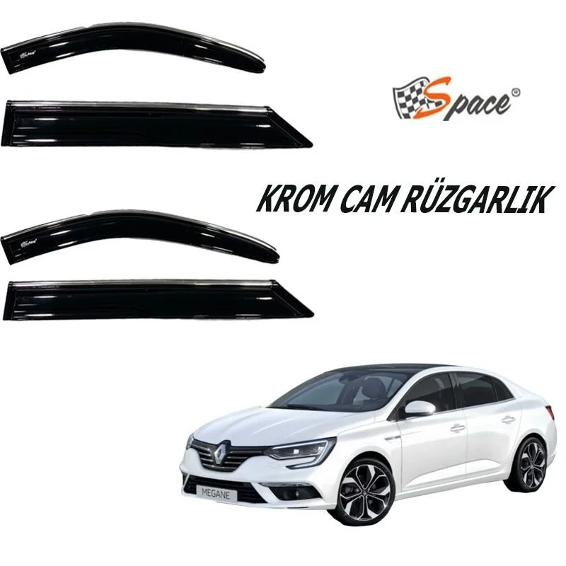 Krom Cam Rüzgarlığı Renault Megane3 / Caru432
