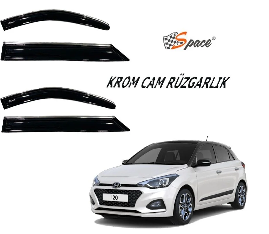 Krom cam rüzgarlığı 1,2mm Hyundai i20 2014 4'lü / CARU437