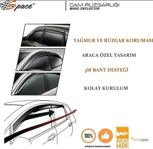 Drs Tuning Cam Rüzgarlığı 1.2Mm Drs Tuning Peugeot307 2005 4'Lü Set354