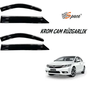 Krom Cam Rüzgarlığı 1.2Mm Honda Civic 2012-2015 4'Lü / Caru429