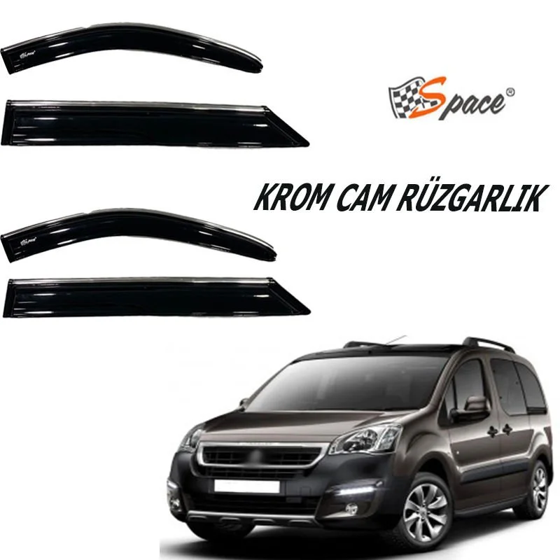 Drs Tuning Krom Cam Rüzgarlığı 1.2Mm Drs Tuning Peugeot Partner Tepe 2010-2015 2'Li 462