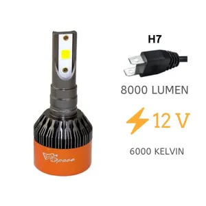 Led Far Ampulü Beyaz 48W 12V 8000Lm H7 / Laam90 thumb 2
