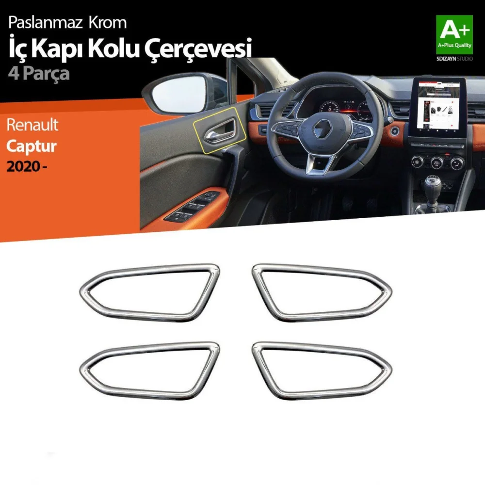 Drs Tuning Renault Captur 2 Krom İç Kapı Kolu Çerçevesi 4 Prç. 2020 Üzeri
