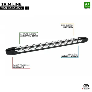 Drs Tuning Ford Connect Trimline Gri Yan Basamak 188 Cm 2002-2014 A+ Kalite