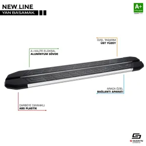 Nissan Skystar Pick-Up Newline Krom Yan Basamak 193 Cm 1996-2006 A+ Kalite