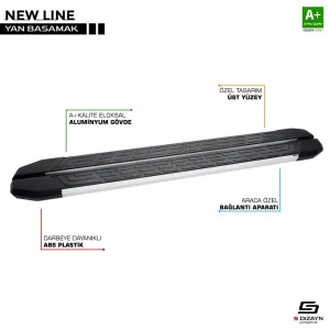 Mazda Bt-50 Pick-Up Newline Aluminyum Yan Basamak 193 Cm 2006-2012 A+ Kalite