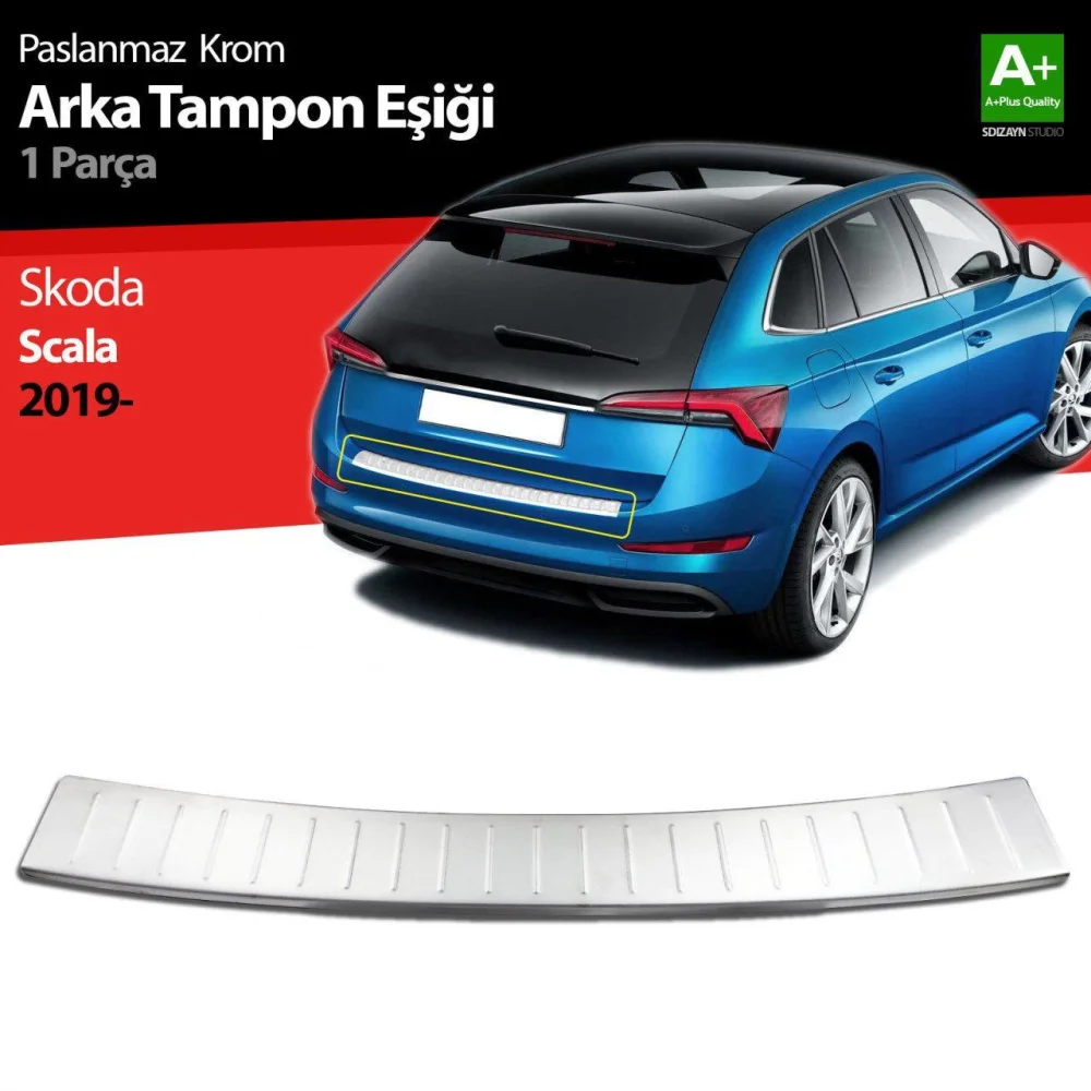 Drs Tuning Skoda Scala Krom Arka Tampon Eşiği 2019 Üzeri