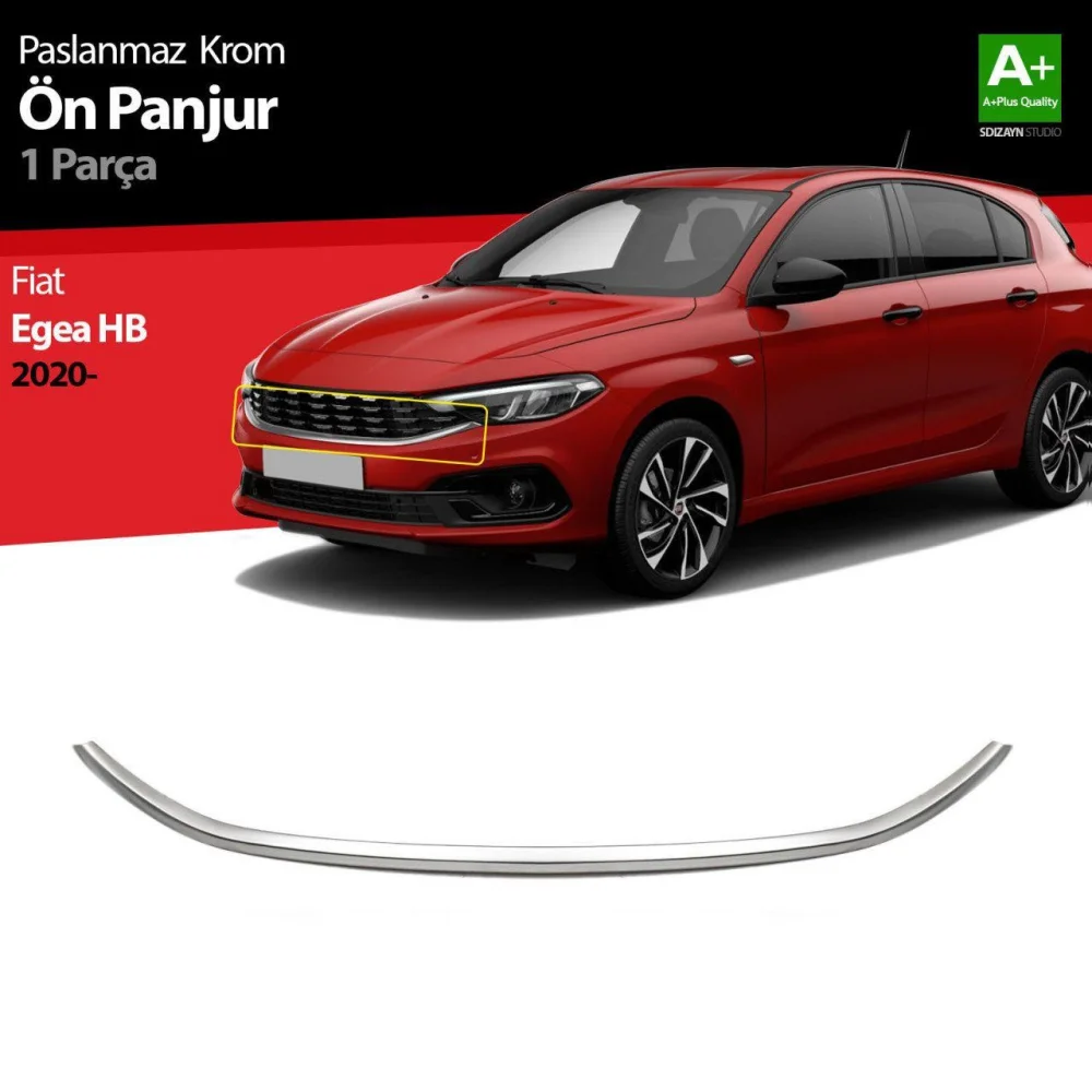 Fiat Egea Uyumlu Hatchback Krom Ön Panjur Çıtası 2020 Üzeri