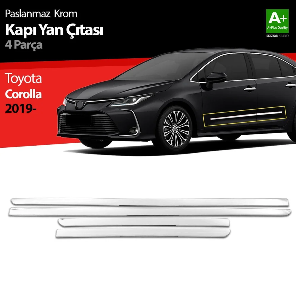 Drs Tuning Toyota Corolla Krom Kapı Yan Çıtası 4 Prç 2019 Üzeri