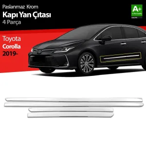 S-Dizayn Toyota Corolla Krom Kapı Yan Çıtası 4 Prç 2019 ÜzeriNot: Kapı &Ccedil;ıtası bulunmayan ara&ccedil;larda, yan kapı b&ouml;l&uuml;mlerine aracın kaportas