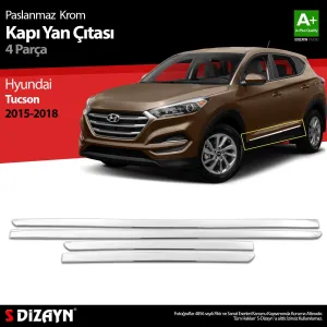 S-Dizayn Hyundai Tucson Krom Kapı Yan Çıtası 4 Prç 2015-2018Not: Kapı &Ccedil;ıtası bulunmayan ara&ccedil;larda, yan kapı b&ouml;l&uuml;mlerine aracın kaportası