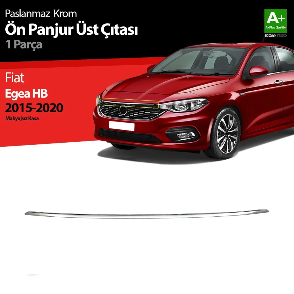Drs Tuning Fiat Egea HB Krom Ön Panjur Üst Çıtası 2015-2020