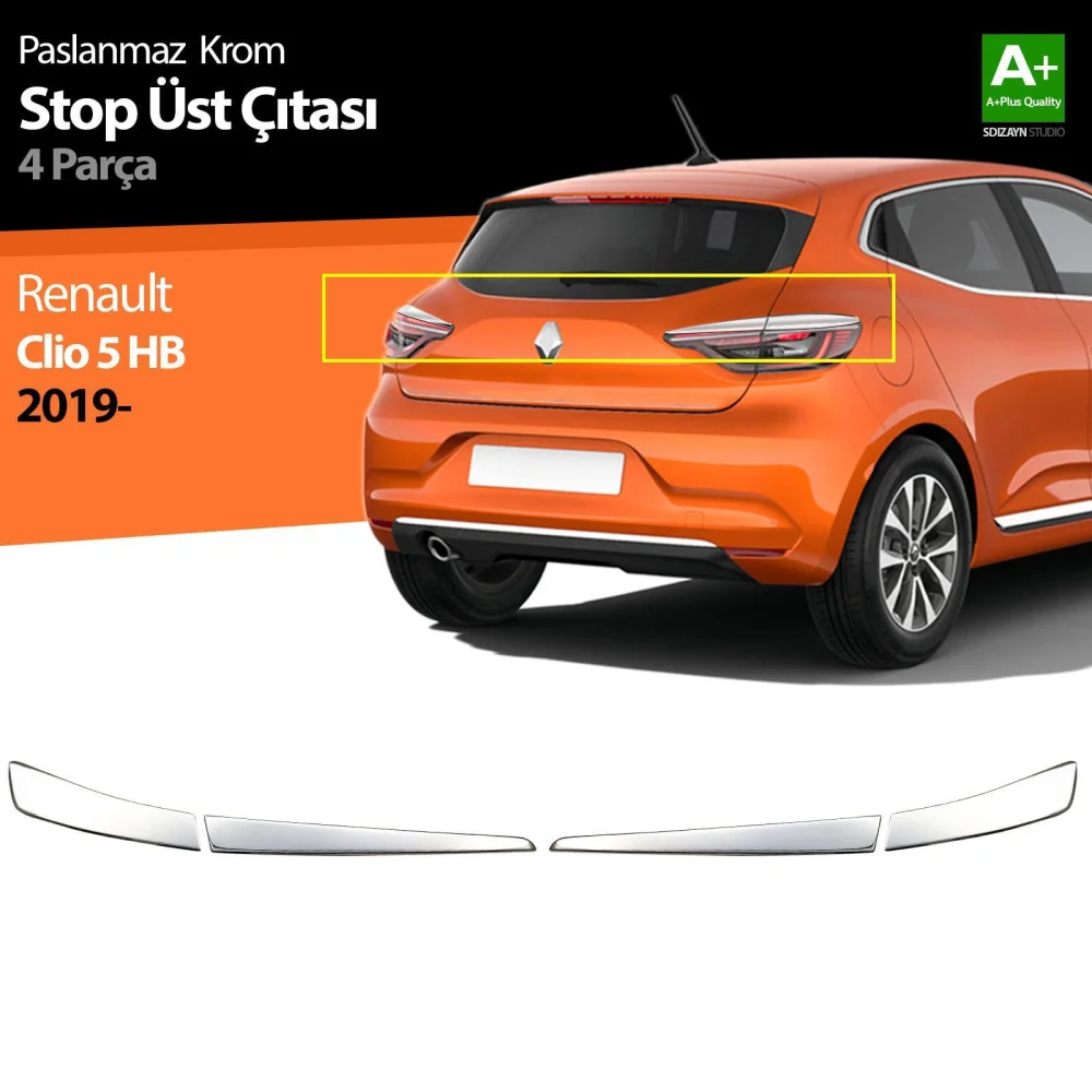 Drs Tuning Renault Clio 5 Krom Stop Üst Çıtası 4 Prç. 2019-2026