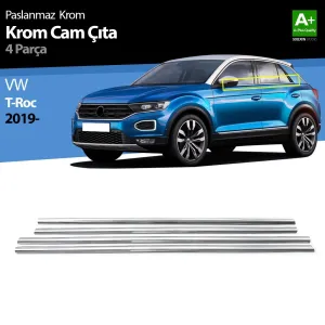 Drs Tuning VW T-Roc Krom Cam Çıtası 4 Prç. 2019-2021