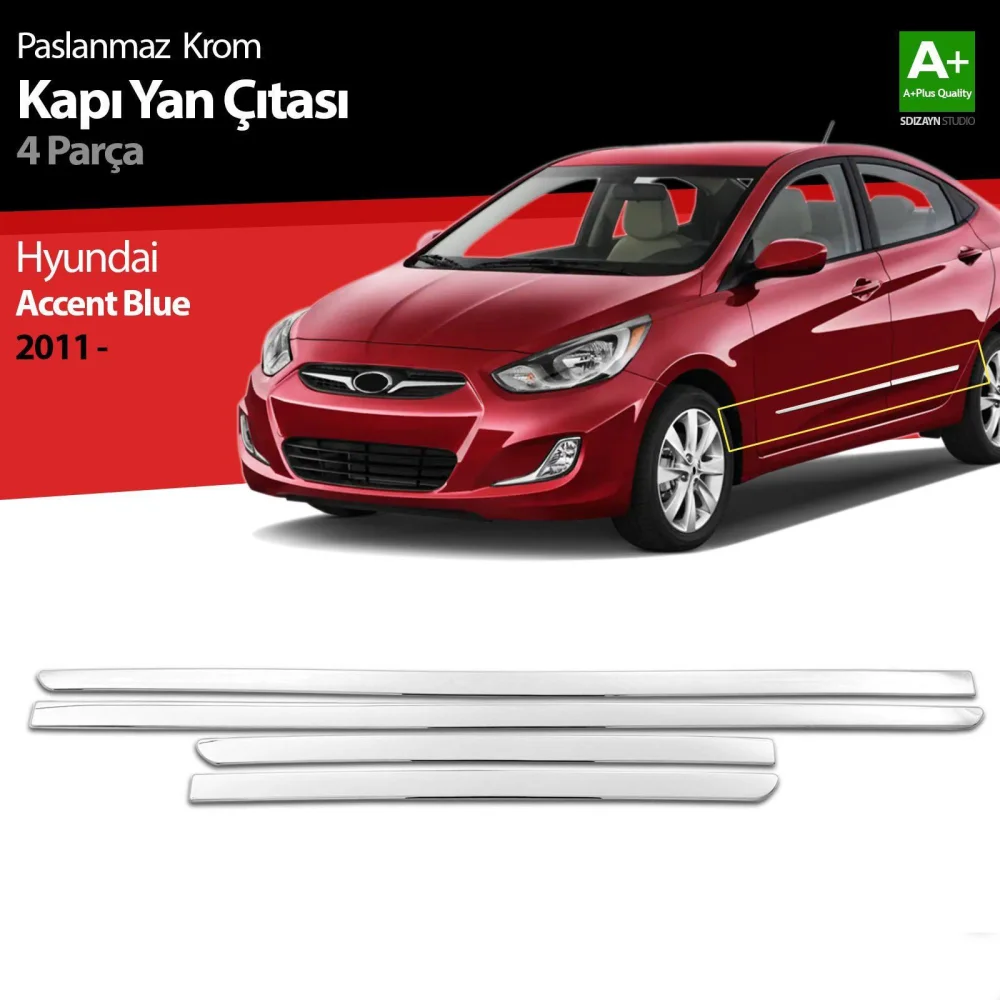 Drs Tuning Hyundai Accent Blue Krom Kapı Yan Çıtası 2011-2017