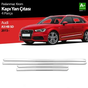 S-Dizayn Audi A3 HB SD Krom Kapı Yan Çıtası 2013-2017Not: Kapı &Ccedil;ıtası bulunmayan ara&ccedil;larda, yan kapı b&ouml;l&uuml;mlerine aracın kaportasına mont