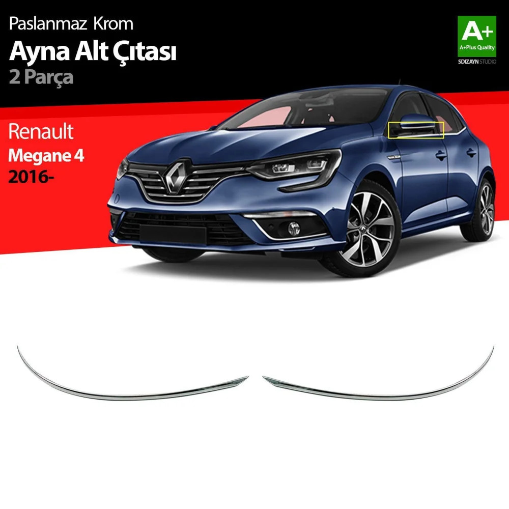 Drs Tuning Renault Megane 4 Krom Ayna Alt Çıtası 2 Prç. 2016 Üzeri