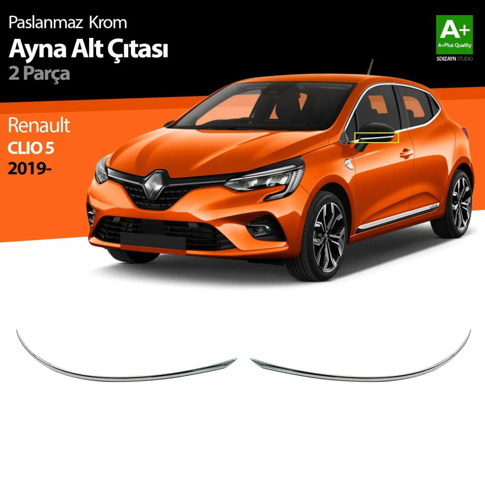 Drs Tuning Renault Clio 5 Krom Ayna Alt Çıtası 2 Prç. 2019-2026