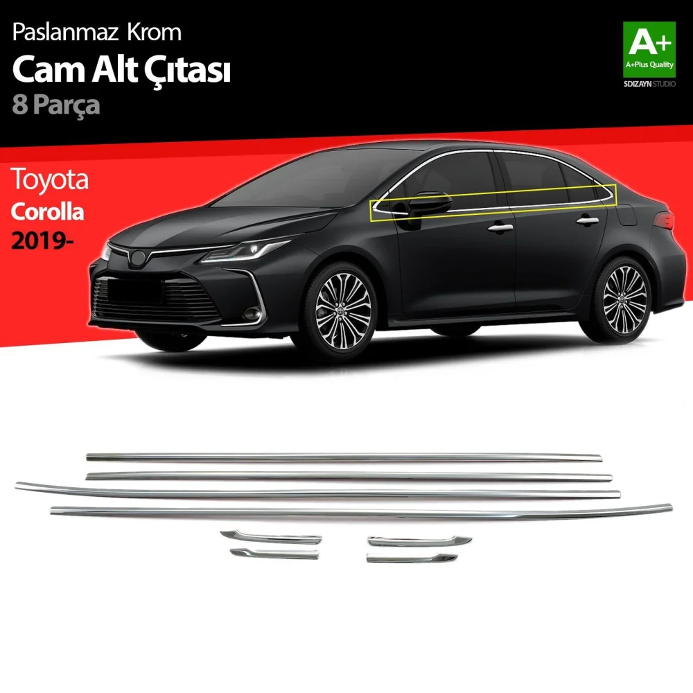 Drs Tuning Toyota Corolla Krom Cam Çıtası 8 Prç. 2019 Üzeri