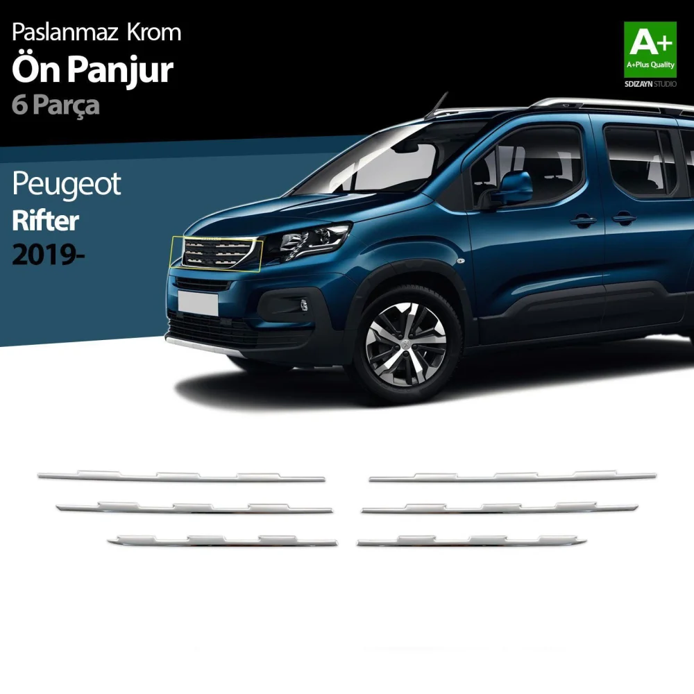 Drs Tuning Peugeot Rifter Krom Ön Panjur 6 Prç. 2019-2023