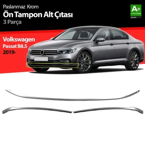 S-Dizayn VW Passat B8.5 Krom Ön Tampon Alt Çıtası 3 Parça 2019-2023Araca &Ouml;zel Krom Aksesuar&Uuml;r&uuml;n &Ouml;zellikleri:Krom &uuml;r&uuml;nler ara&ccedi