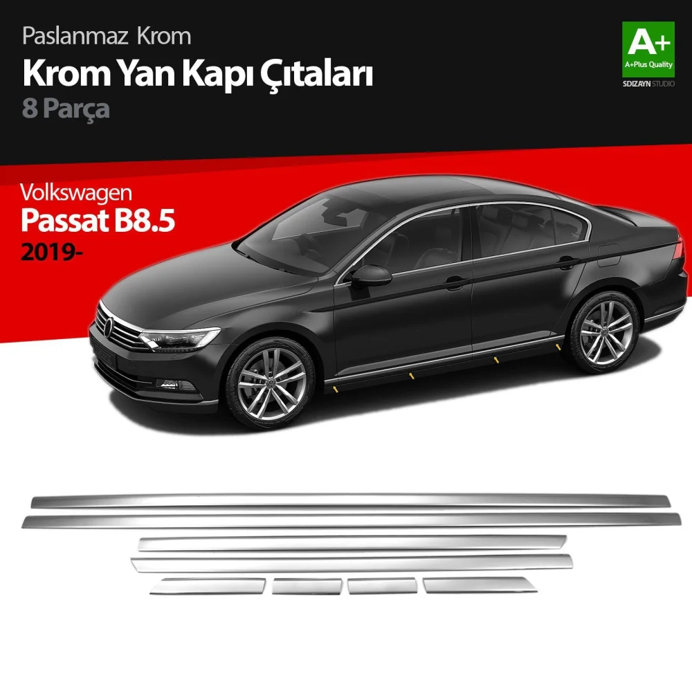Drs Tuning VW Passat B8.5 Krom Yan Kapı Çıtası 8 Parça 2019-2023