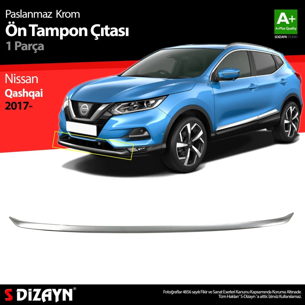 Drs Tuning Nissan Qashqai Krom Ön Tampon Çıtası 2017-2021