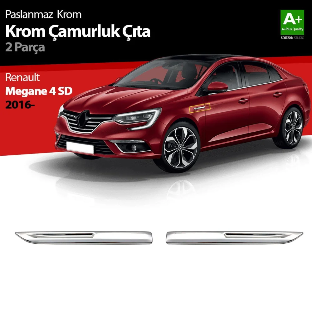 Drs Tuning Renault Megane 4 Krom Çamurluk Sinyal Çıtası 2 Prç. 2016-2020