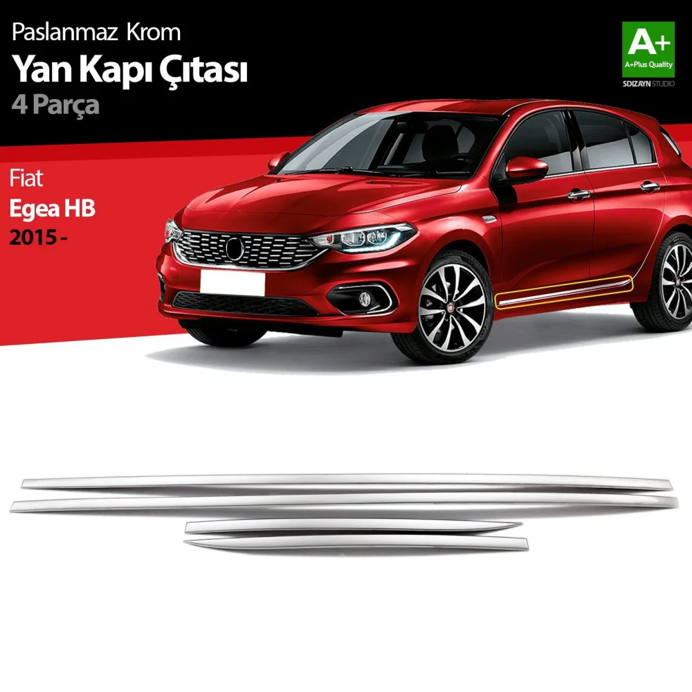 Drs Tuning Fiat Egea HB Krom Yan Kapı Çıtası 4 Prç. 2015-2020