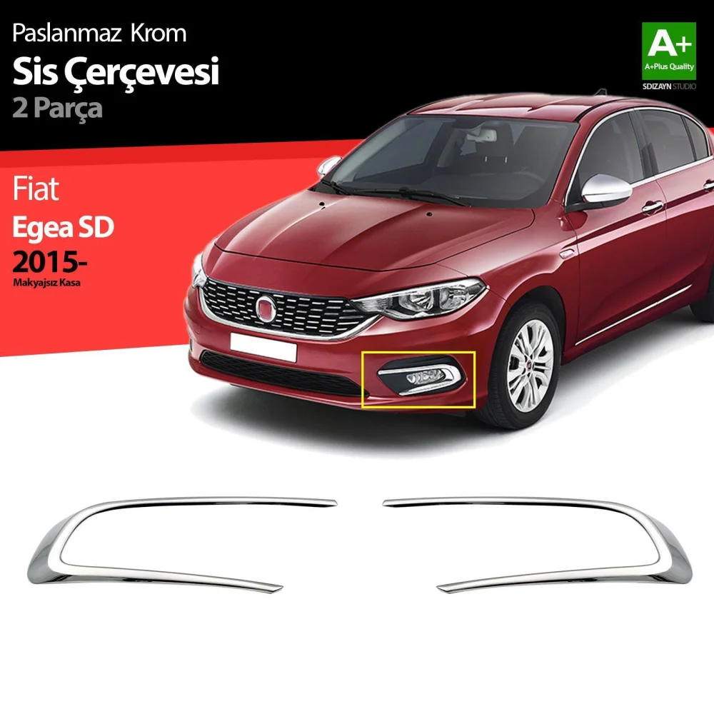 Fiat Egea Uyumlu Krom Sis Farı Çerçevesi 2 Parça. 2015-2020