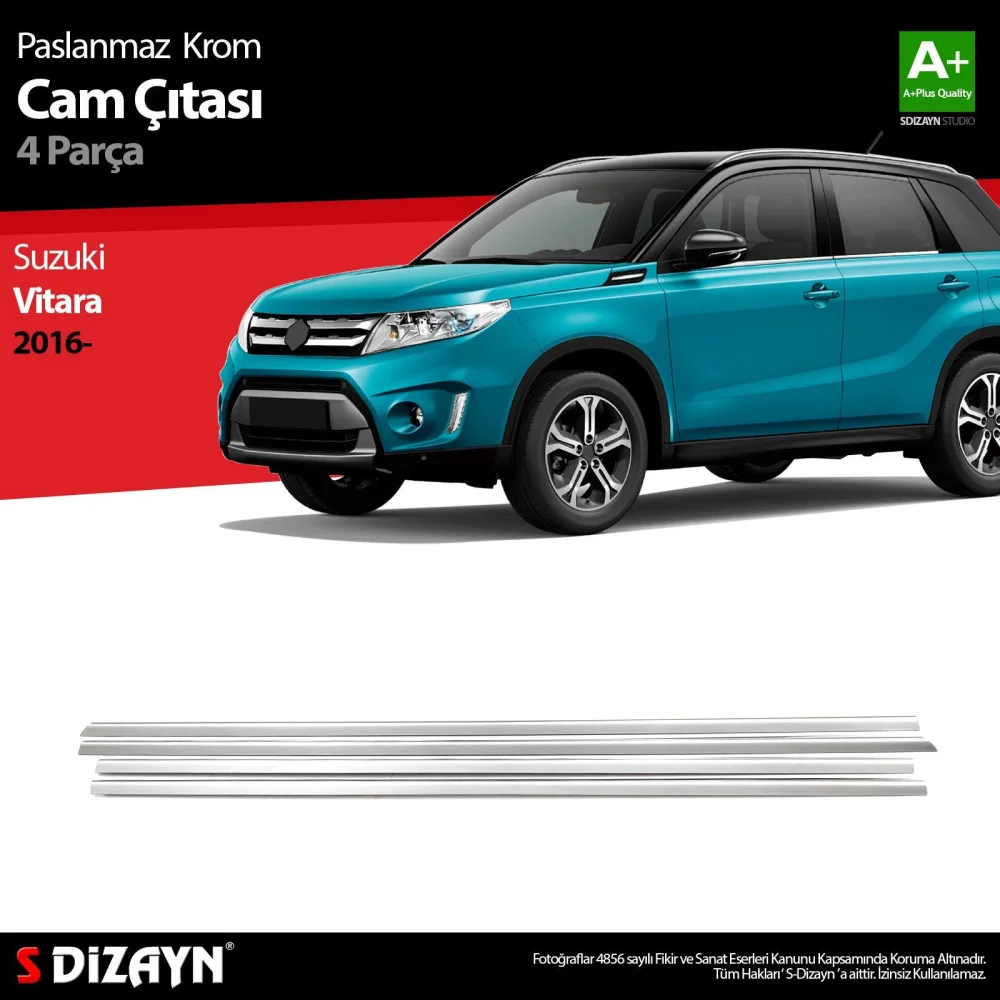 Drs Tuning Suzuki Vitara Krom Cam Çıtası 4 Prç. 2016-2019