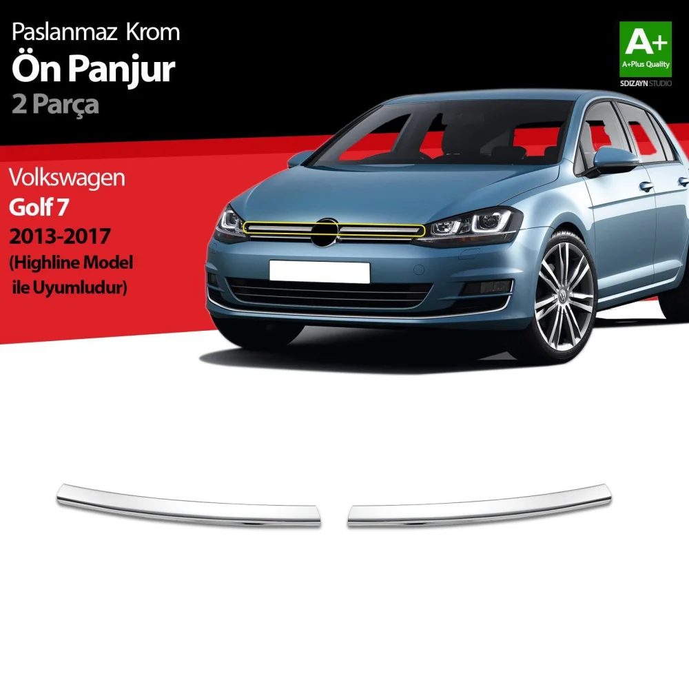 Drs Tuning VW Golf 7 Krom Ön Panjur 2 Prç. Highline 2013-2017