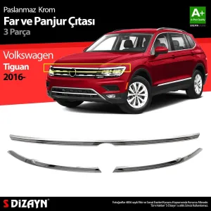 S-Dizayn VW Tiguan Krom Far Üst Çıtası 3 Prç. 2016-2020Araca &Ouml;zel Krom Aksesuar&Uuml;r&uuml;n &Ouml;zellikleri:Krom &uuml;r&uuml;nler ara&ccedil; &uuml;zer