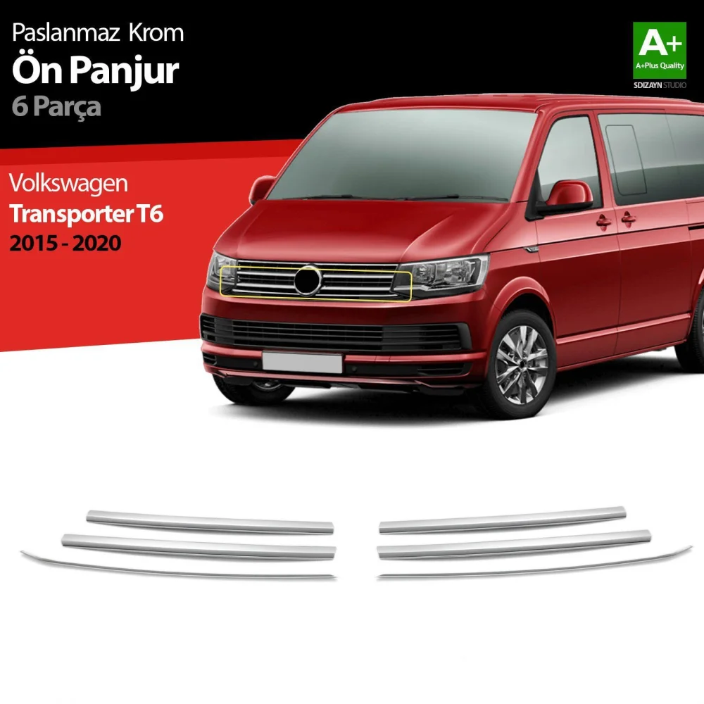 Drs Tuning VW T6 Transporter Krom Ön Panjur 6 Prç. 2015-2020