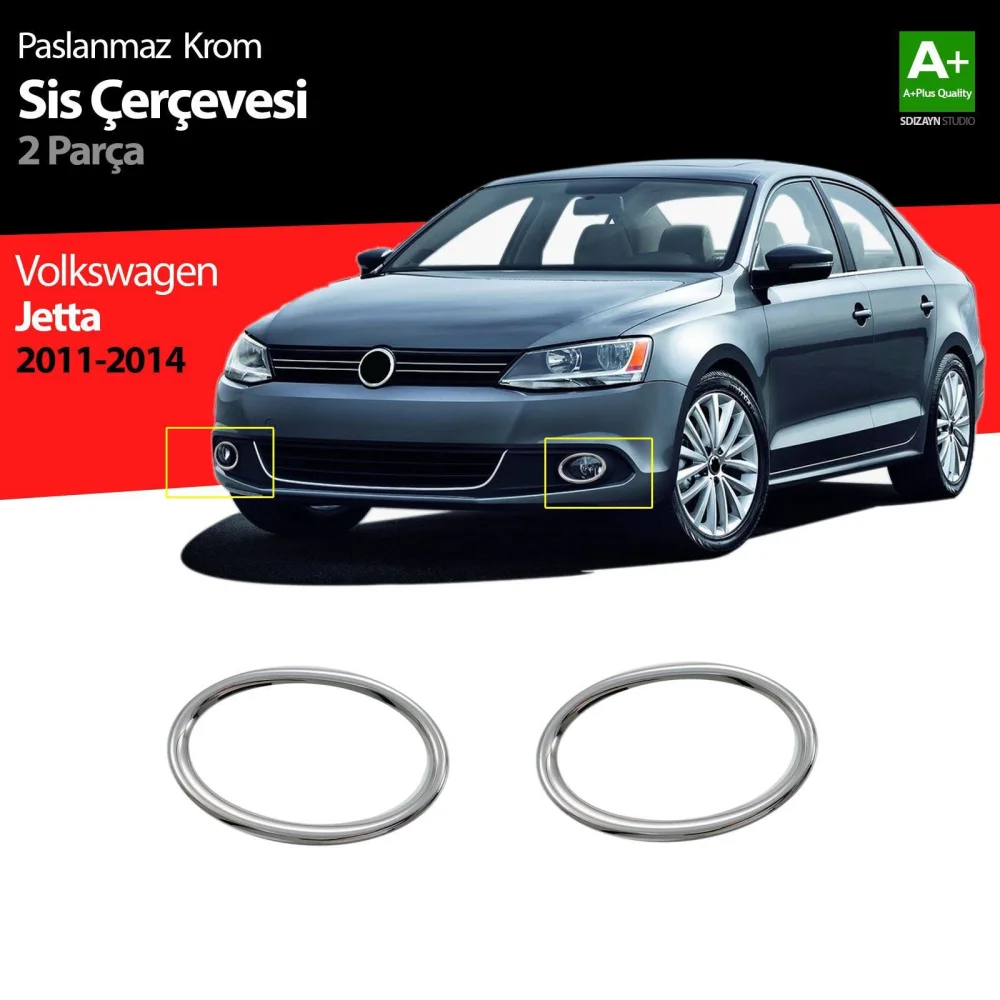 Drs Tuning VW Jetta Krom Sis Farı Çerçevesi 2 Prç 2011-2014