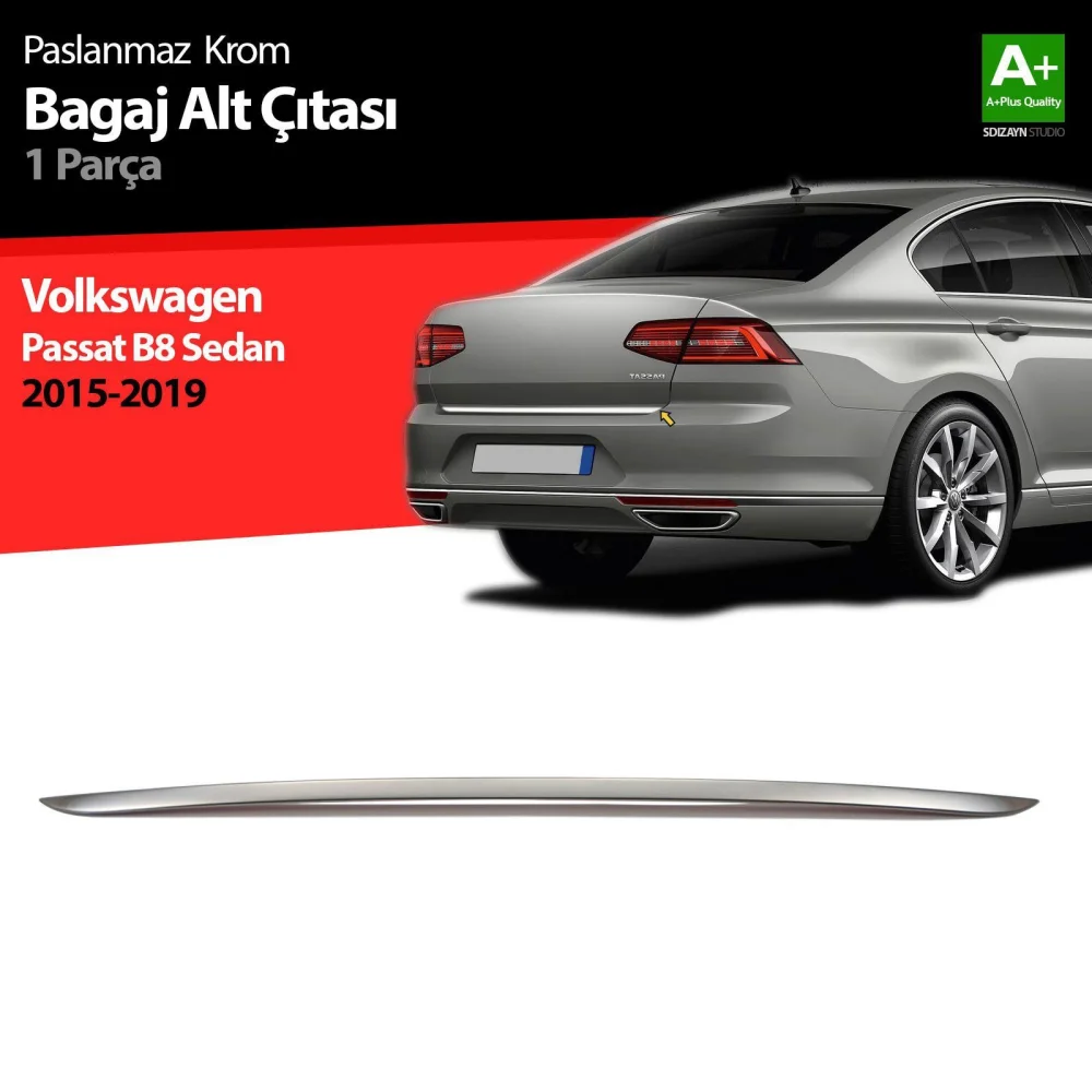 Drs Tuning VW Passat B8 Krom Bagaj Alt Çıtası 2015-2019
