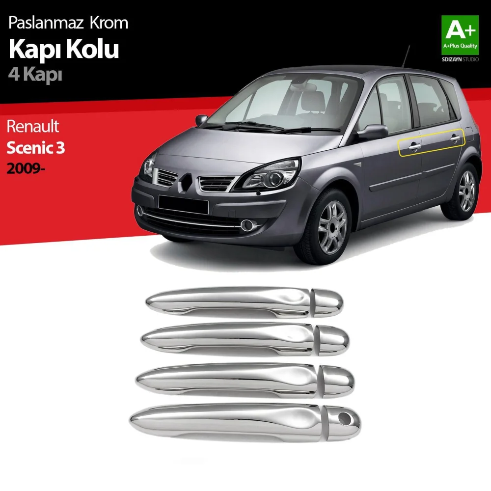 Drs Tuning Renault Scenic 3 Krom Kapı Kolu 4 Prç 2010-2013