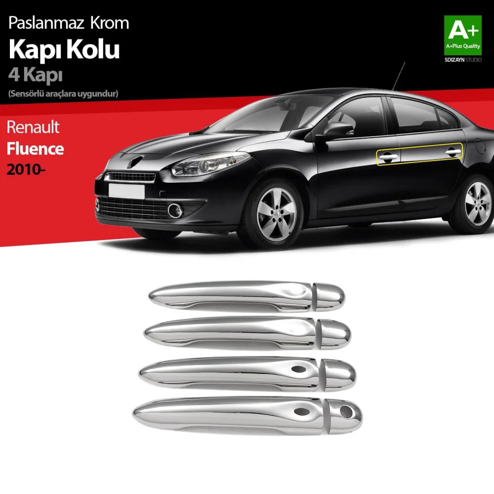 Drs Tuning Renault Fluence Krom Kapı Kolu 4 Kapı Sensörlü 2010-2016