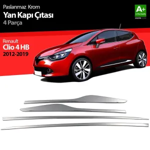 S-Dizayn Renault Clio 4 HB Krom Yan Kapı Çıtası 4 Prç. 2012-2019Araca &Ouml;zel Krom Aksesuar&Uuml;r&uuml;n &Ouml;zellikleri:Krom &uuml;r&uuml;nler ara&ccedil; 