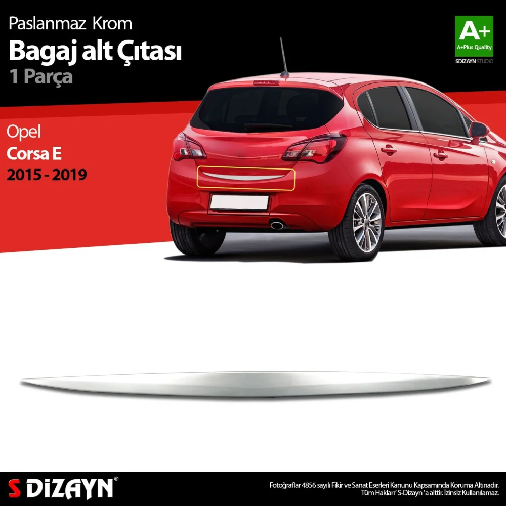 Drs Tuning Opel Corsa E Krom Bagaj Alt Çıtası 2015-2019
