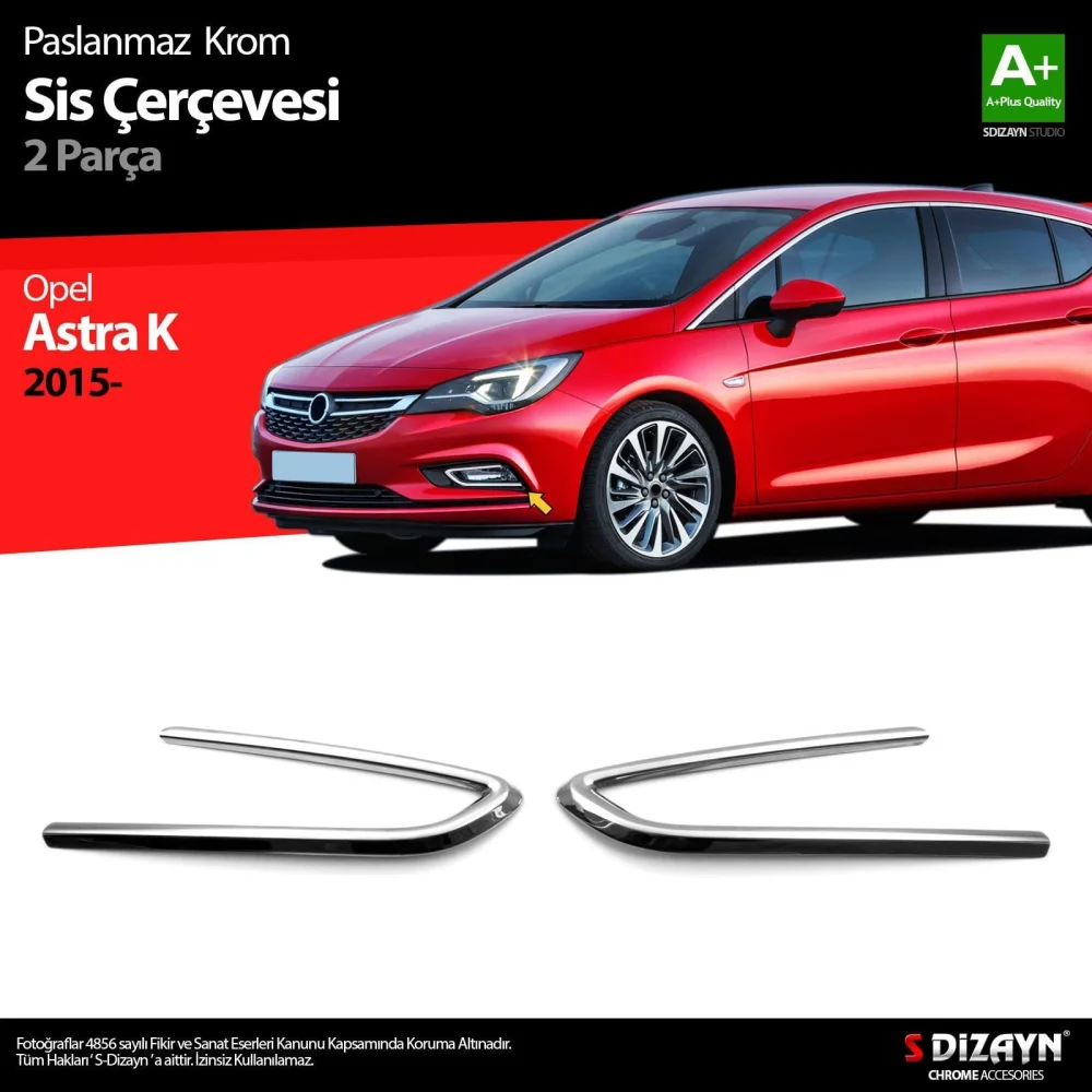 Drs Tuning Opel Astra K HB Krom Sis Farı Çerçevesi 2 Prç 2015-2022