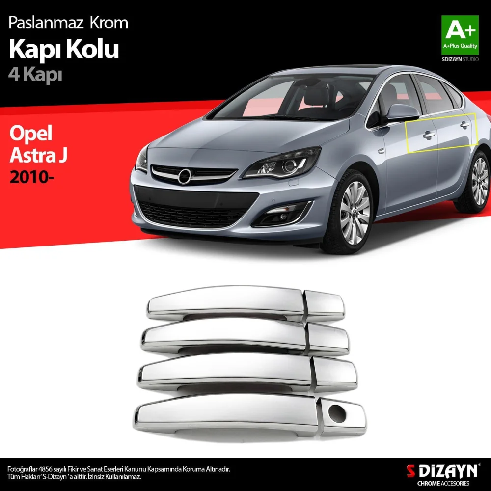 Drs Tuning Opel Astra J Krom Kapı Kolu 4 Kapı 2012-2022 A+Kalite