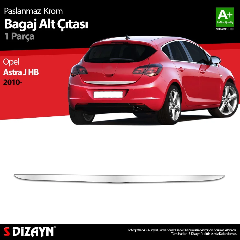 Drs Tuning Opel Astra J HB Krom Bagaj Alt Çıta 2010-2015