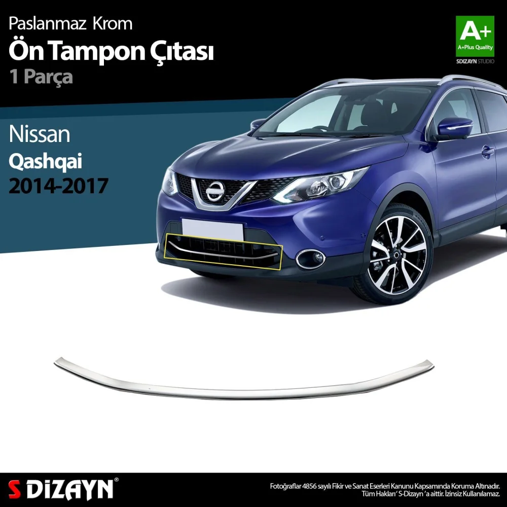 Drs Tuning Nissan Qashqai Krom Ön Tampon Çıtası 2014-2017