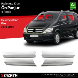 S-Dizayn Mercedes Vito Krom Ön Panjur 4 Prç 2010-2014 (Geniş)Araca &Ouml;zel Krom Aksesuar&Uuml;r&uuml;n &Ouml;zellikleri:Krom &uuml;r&uuml;nler ara&ccedil; &uu