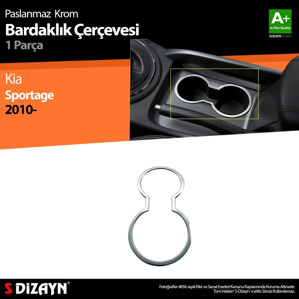 Drs Tuning Kia Sportage Krom Bardaklık Çerçevesi 2010-2014