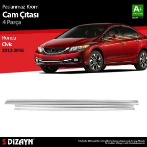 S-Dizayn Honda Civic Krom Cam Çıtası 4 Prç 2012-2016Araca &Ouml;zel Krom Aksesuar&Uuml;r&uuml;n &Ouml;zellikleri:Krom &uuml;r&uuml;nler ara&ccedil; &uuml;zerind