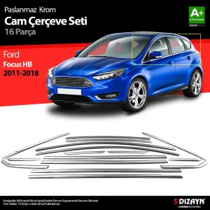 S-Dizayn Ford Focus 3 HB Krom Cam Çerçevesi 16 Prç 2011-2018 A+ KaliteAraca &Ouml;zel Krom Aksesuar&Uuml;r&uuml;n &Ouml;zellikleri:Krom &uuml;r&uuml;nler ara&cc