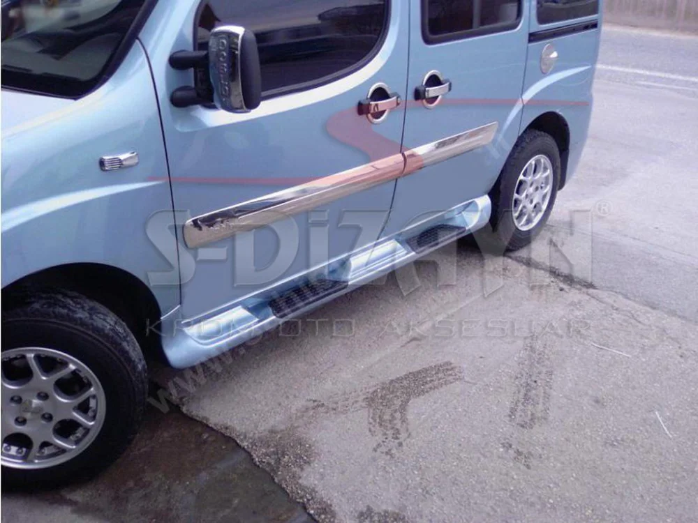 Drs Tuning Fiat Doblo Krom Yan Kapı Çıtası 4 Prç 2006-2010 (Geniş)