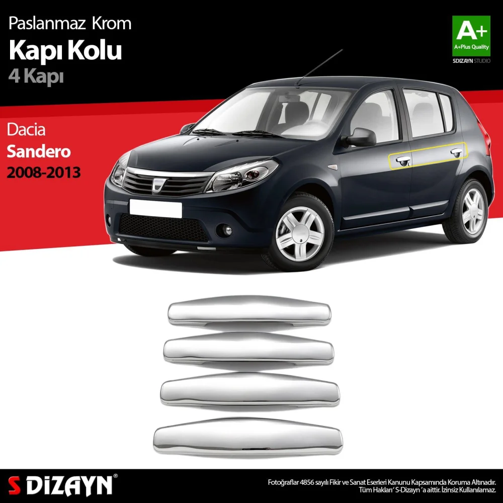 Drs Tuning Dacia Sandero Krom Kapı Kolu 4 Kapı 2008-2013
